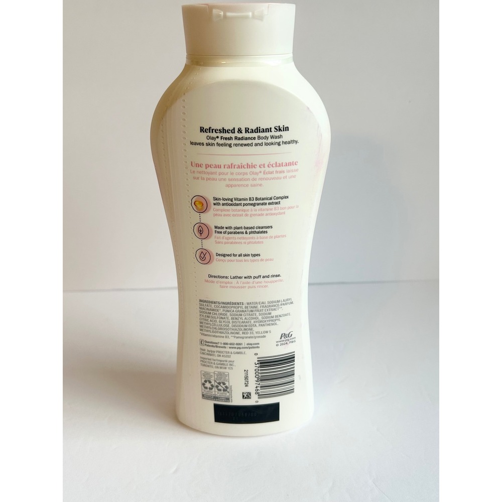 Olay Fresh Radiance Body Wash Strawberry & Mint B3 Botanical Complex 22oz 650ml - Picture 3 of 3